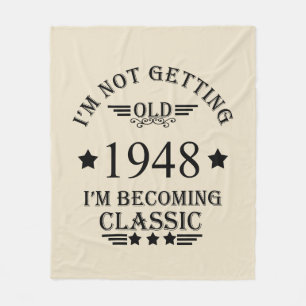 Personalisierter eleganter Vintage 75. Geburtstag Fleecedecke