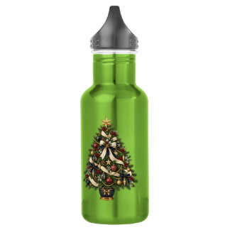 Personalisierter eleganter Weihnachtsbaum Edelstahlflasche