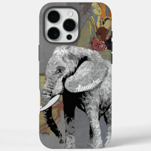 Personalisierter Elephant Damask iPhone 7 Fall iPhone 16 Pro Max Hülle