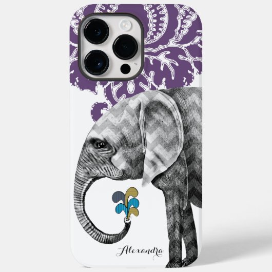 Personalisierter Elephant Damask iPhone 7 Fall Case-Mate iPhone Hülle (Rückseite)