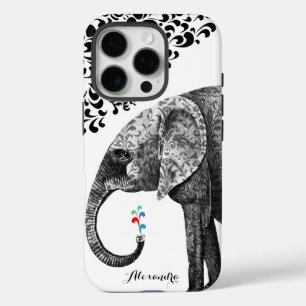 Personalisierter Elephant Damask iPhone 7 Fall iPhone 16 Pro Hülle