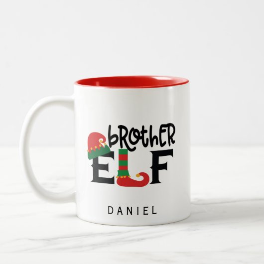 Personalisierter Elf Zweifarbige Tasse (Links)