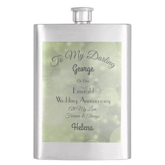 Personalisierter Emerald Wedding Classic Flask Flachmann (Vorderseite)