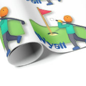 Personalisierter emoji Golf-Kindergeburtstag Geschenkpapier (Rolleneckpunkt)