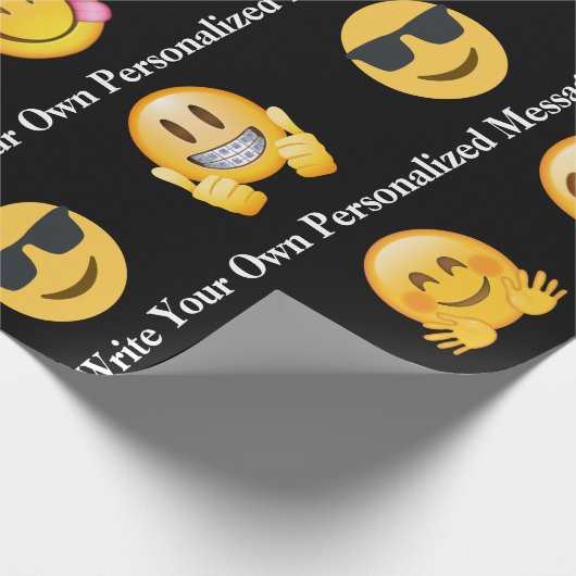 Personalisierter Emoji-Text/Nachricht Geschenkpapier (Ecke)