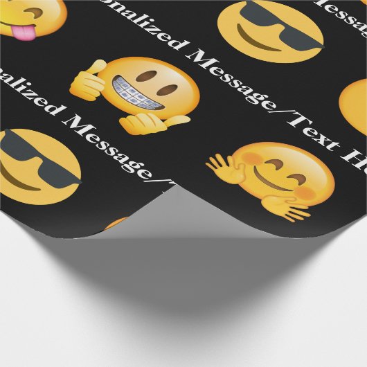 Personalisierter Emoji-Text/Nachricht Geschenkpapier (Ecke)