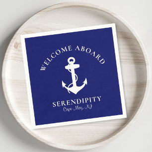 Personalisierter Empfang an Bord der Marine Serviette