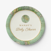 Personalisierter Empfang an der World Baby Shower Pappteller (Vorderseite)