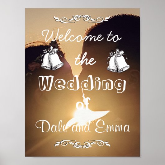 Personalisierter Empfang beim Hochzeitsposter Poster (Vorne)
