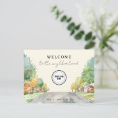 Personalisierter Empfang beim Nachbarschaftslogo Postkarte (Stehend Vorderseite)