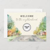 Personalisierter Empfang beim Nachbarschaftslogo Postkarte (Vorne/Hinten)