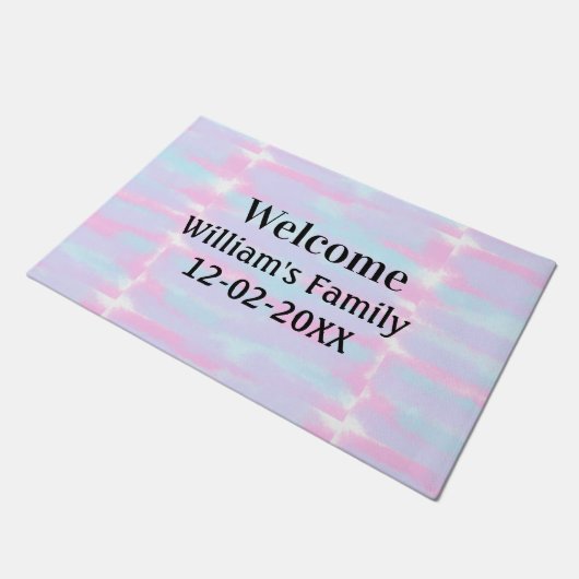 personalisierter Empfang Fußmatte (Schrägansicht)