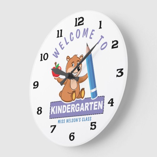 Personalisierter Empfang im Kindergarten Große Wanduhr (Winkel)