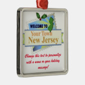 Personalisierter Empfang in New Jersey Ornament Aus Metall (Rechts)