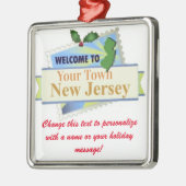 Personalisierter Empfang in New Jersey Ornament Aus Metall (Links)