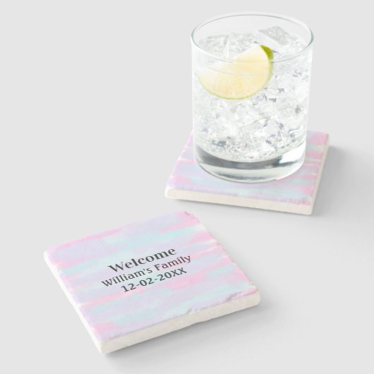 personalisierter Empfang Steinuntersetzer (Seitenansicht)