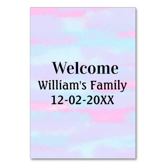 personalisierter Empfang Tischnummer (Vorderseite)