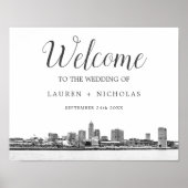 Personalisierter Empfang von Cleveland Skyline Poster (Vorne)