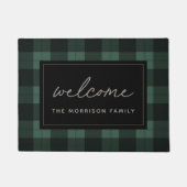Personalisierter Empfang von Hunter Green & Black Fußmatte (Vorderseite)