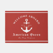 Personalisierter Empfang von Nautical Red Fußmatte (Vorderseite)