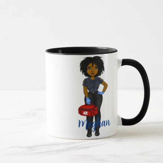 Personalisierter EMT Fuel Chic Black Woman Coffee Tasse (Rechts)