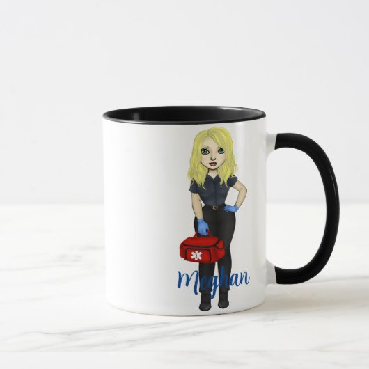 Personalisierter "EMT Fuel" Chic Blonde Woman Coff Tasse (Rechts)