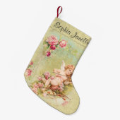 Personalisierter Engel, der Violinen-Rosen spielt Kleiner Weihnachtsstrumpf (Vorderansicht (hängend))