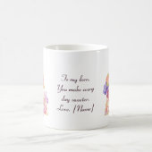 Personalisierter Engel-Initiale A mit Herz-Muster Kaffeetasse (Mittel)