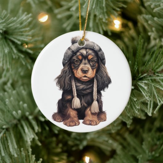 Personalisierter englischer Cocker Spaniel Dog Art Keramik Ornament (Baum)