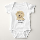 Personalisierter englischer Cream Dackel Hund Baby Strampler (Vorderseite)