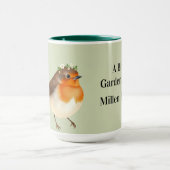 Personalisierter englischer Robin-Garten-Vogel Tasse (Zentrum)