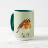 Personalisierter englischer Robin-Garten-Vogel Tasse (Vorderseite Links)