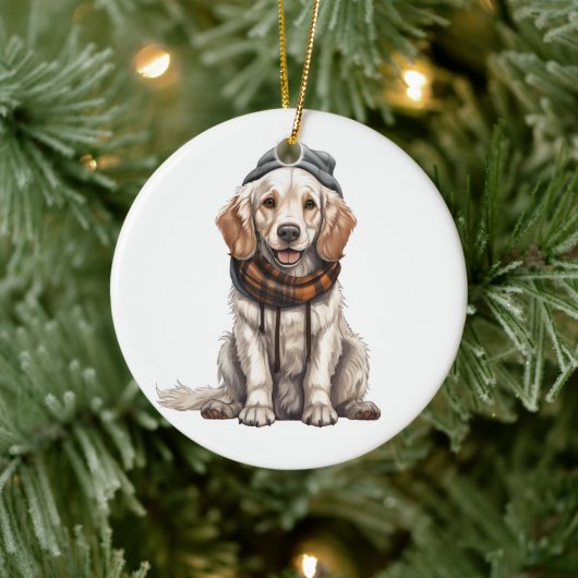 Personalisierter englischer Setter Dog Keramik Ornament (Baum)