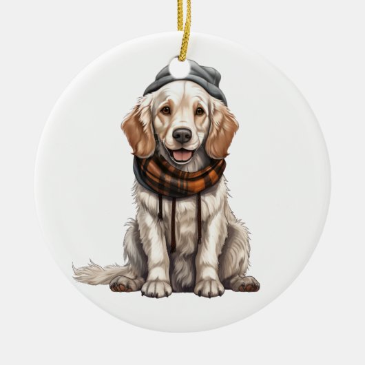 Personalisierter englischer Setter Dog Keramik Ornament (Vorne)