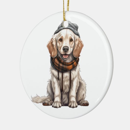 Personalisierter englischer Setter Dog Keramik Ornament (Links)