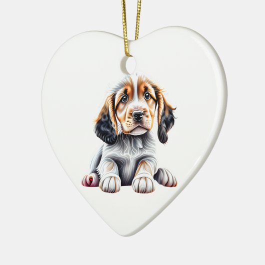 Personalisierter englischer Setter Puppy Keramik Ornament (Links)