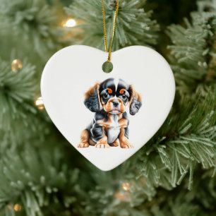 Personalisierter Englischer Toy Spaniel Welpe Keramik Ornament