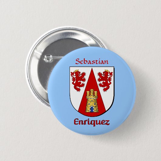 Personalisierter Enriquez Historischer Schild Button (Vorne & Hinten)