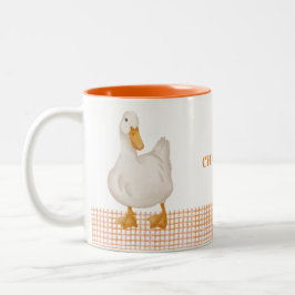 Personalisierter Entenbecher – Süßes Farmtierdesig Zweifarbige Tasse