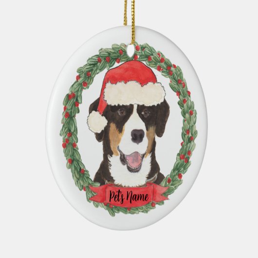 Personalisierter Entlebucher-Berghund Keramik Ornament (Rechts)