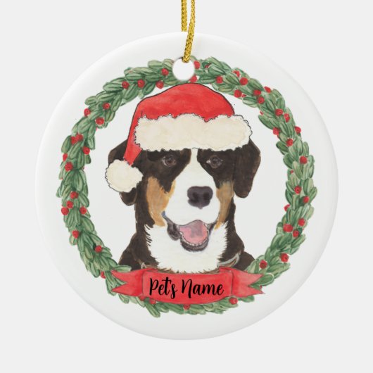 Personalisierter Entlebucher-Berghund Keramik Ornament (Vorne)