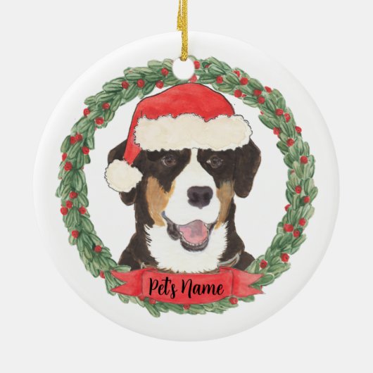 Personalisierter Entlebucher-Berghund Keramik Ornament (Hinten)