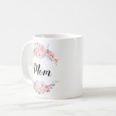 Personalisierter Entwurf mit Blumengrenze Kaffeetasse (Vorderseite Links)
