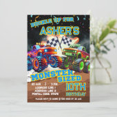 Personalisierter Epic Monster Truck Showday Einladung (Stehend Vorderseite)