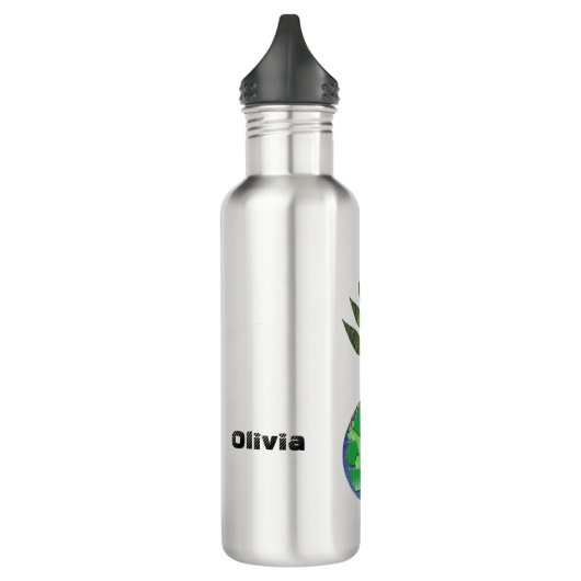 Personalisierter Erdbaum-Recycle-Zeichen Edelstahlflasche (Links)