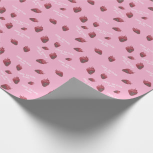 Personalisierter Erdbeer-Geburtstag Geschenkpapier