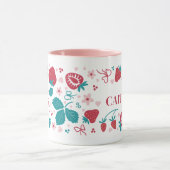 Personalisierter Erdbeermuster-Name-Becher – Indiv Tasse (Zentrum)