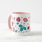 Personalisierter Erdbeermuster-Name-Becher – Indiv Tasse (Vorderseite Links)