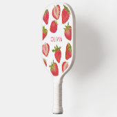 Personalisierter Erdbeername Pickleball Schläger (Links)