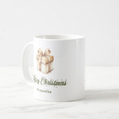 Personalisierter erdiger Weihnachtskaffeebecher Kaffeetasse (Vorderseite Links)